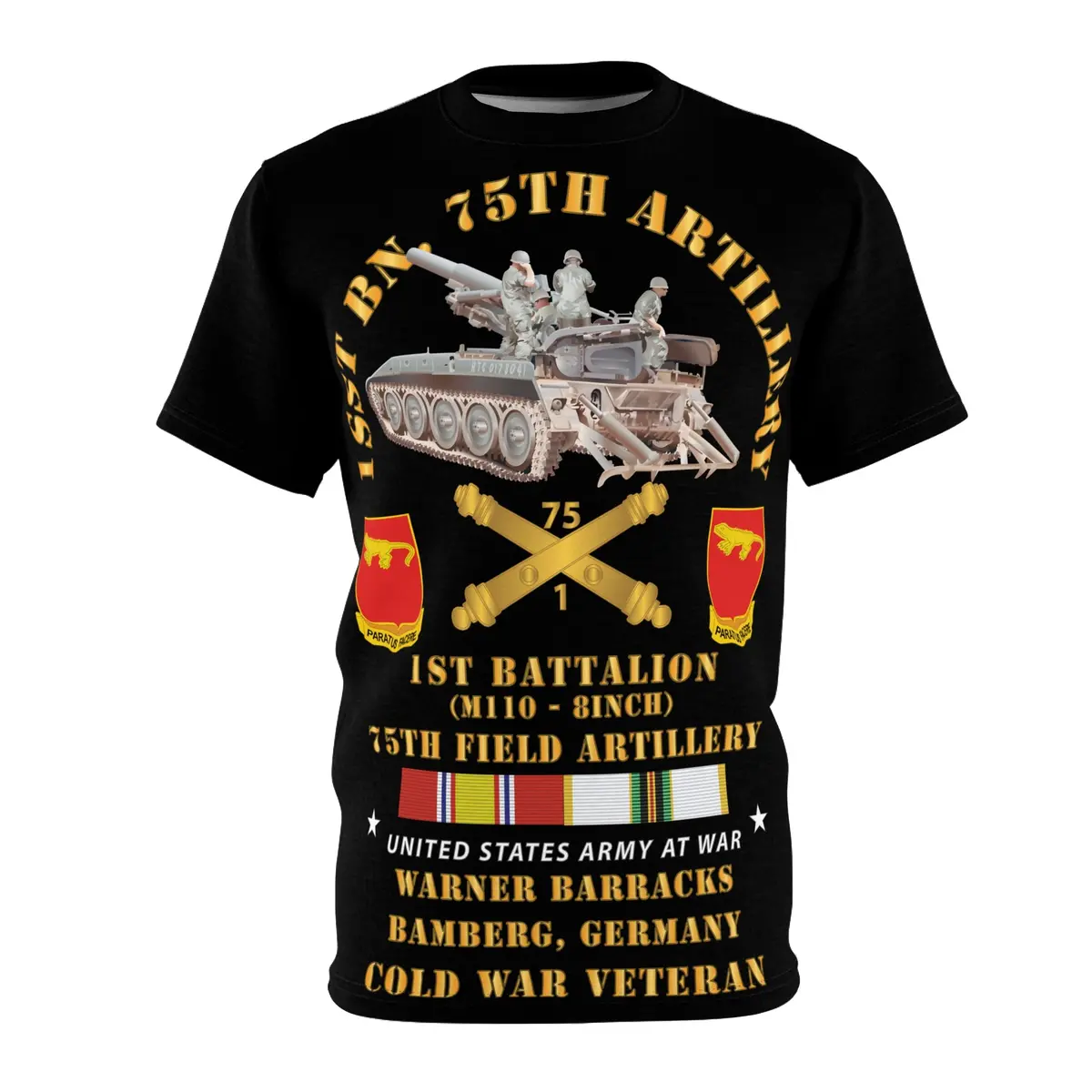 1St Battalion 75Th Field Artillery Tribute Tee — M110 8-Inch Cold War Veteran 1