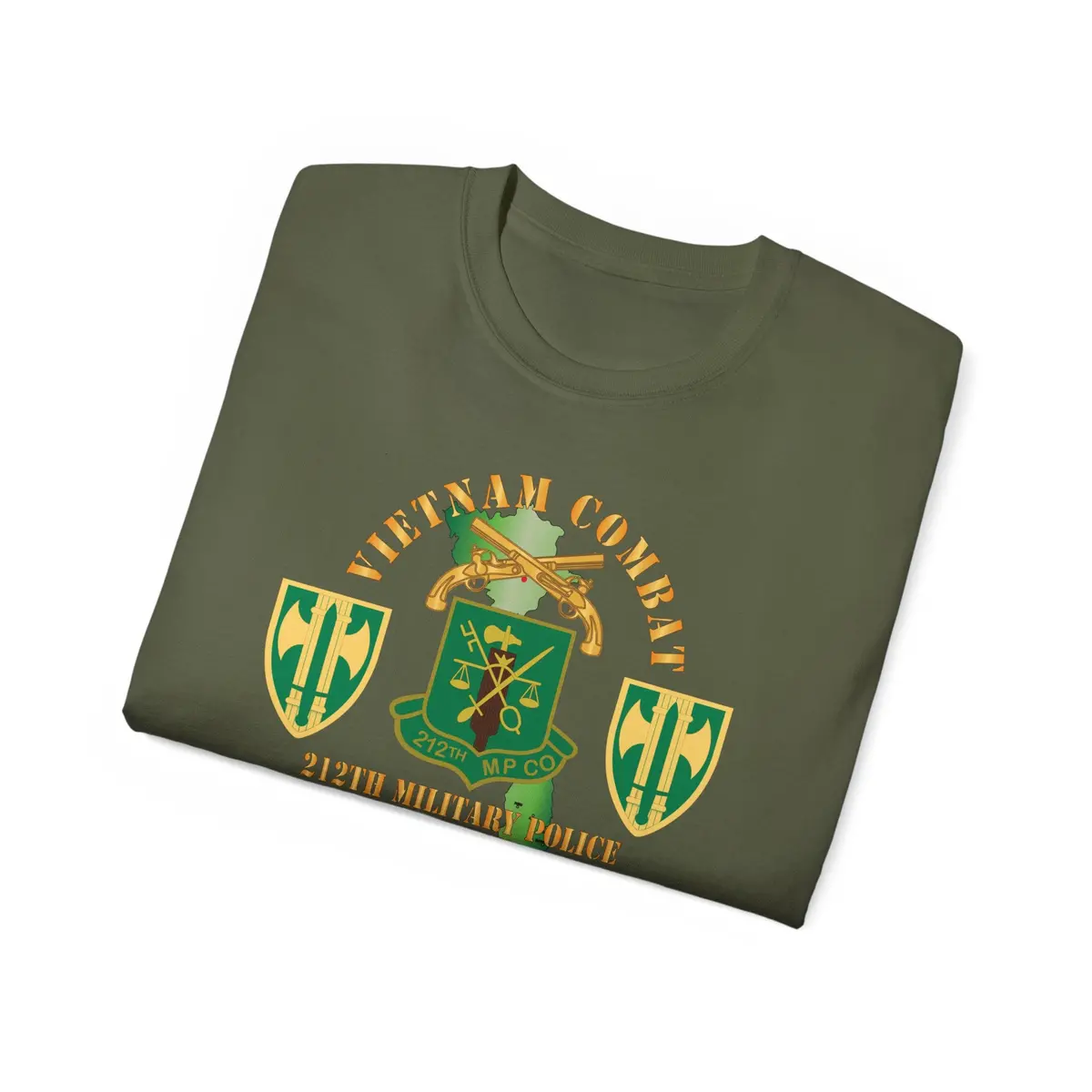 Unisex Ultra Cotton Tee - Army - Vietnam Combat Veteran W 212Th Military Police Company - 18Th Mp Bde Ssi - Vn Svc X 300 31