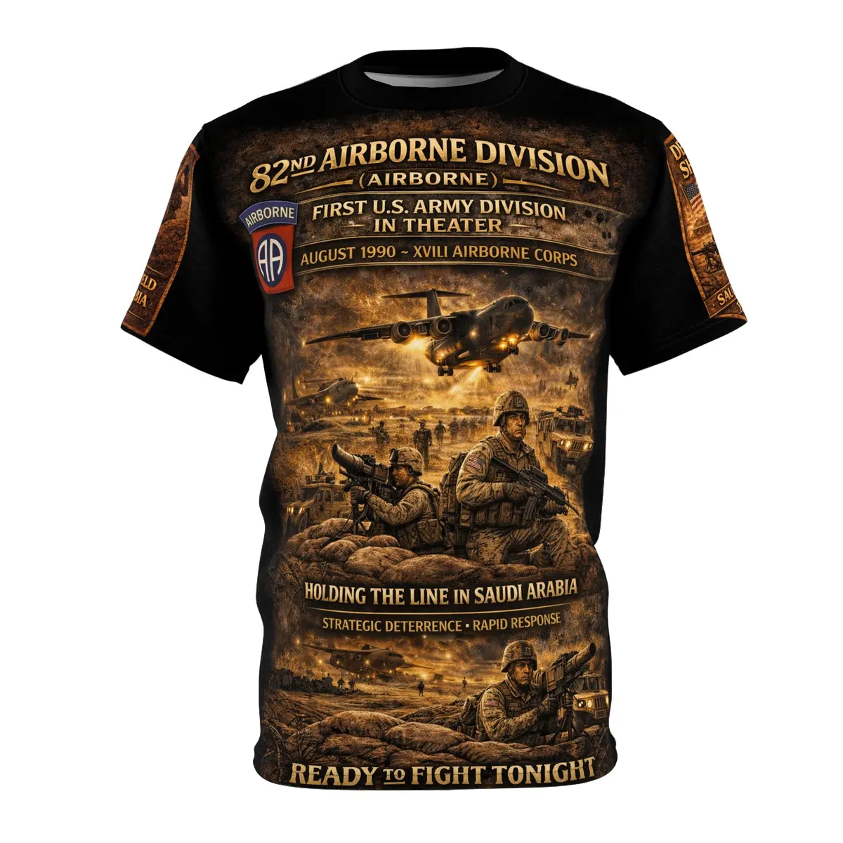 82Nd Airborne Division Operation Desert Shield Tribute Tee — Saudi Arabia 1