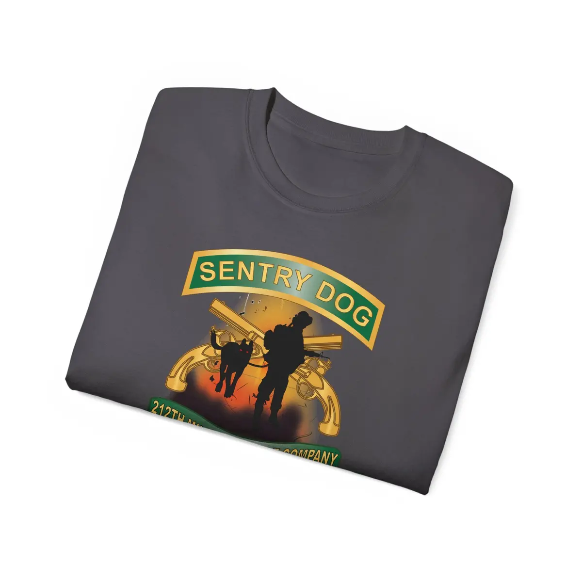Unisex Ultra Cotton Tee - Army - Sentry Dog - 212Th Military Police Company - Dog Fire W Br - Ribbon Vietnam War Veteran W Vn Svc X 300 43