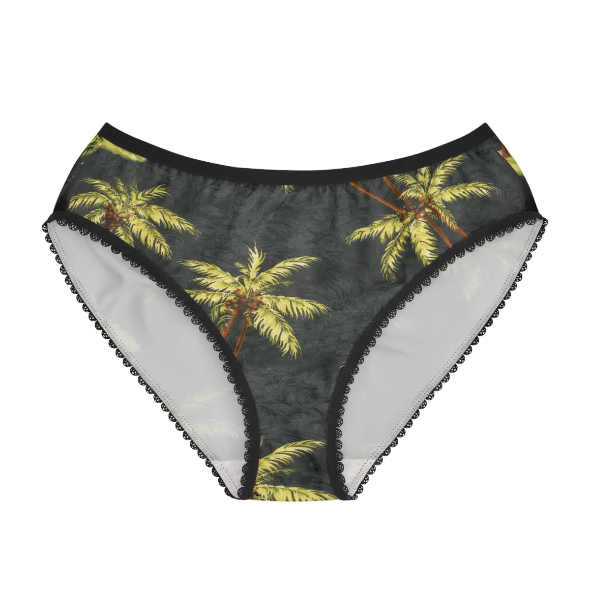 Palm Tree Print Women's Briefs — Tropical Beach Bikini Underwear 1