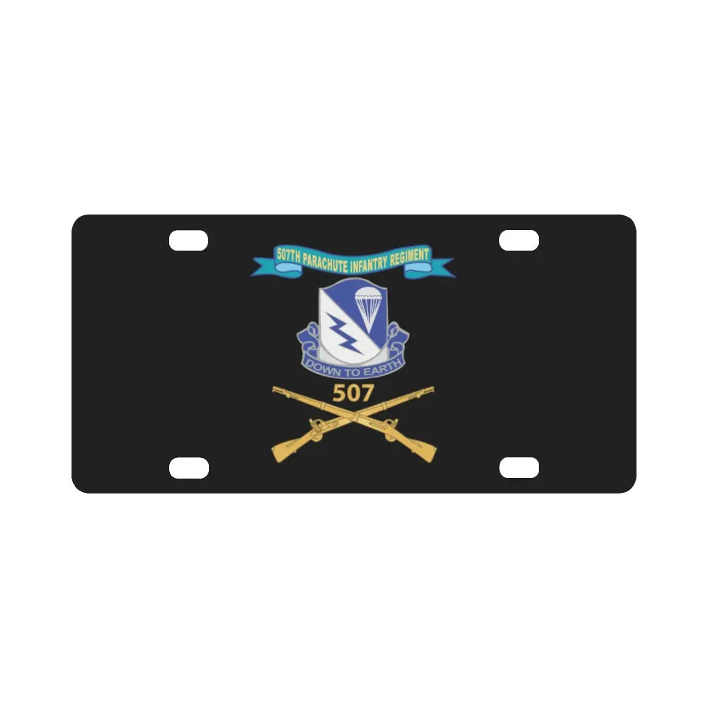 Army - 507Th Parachute Infantry Regiment - Dui W Br - Ribbon W Regimental Number X 300 Classic License Plate 1