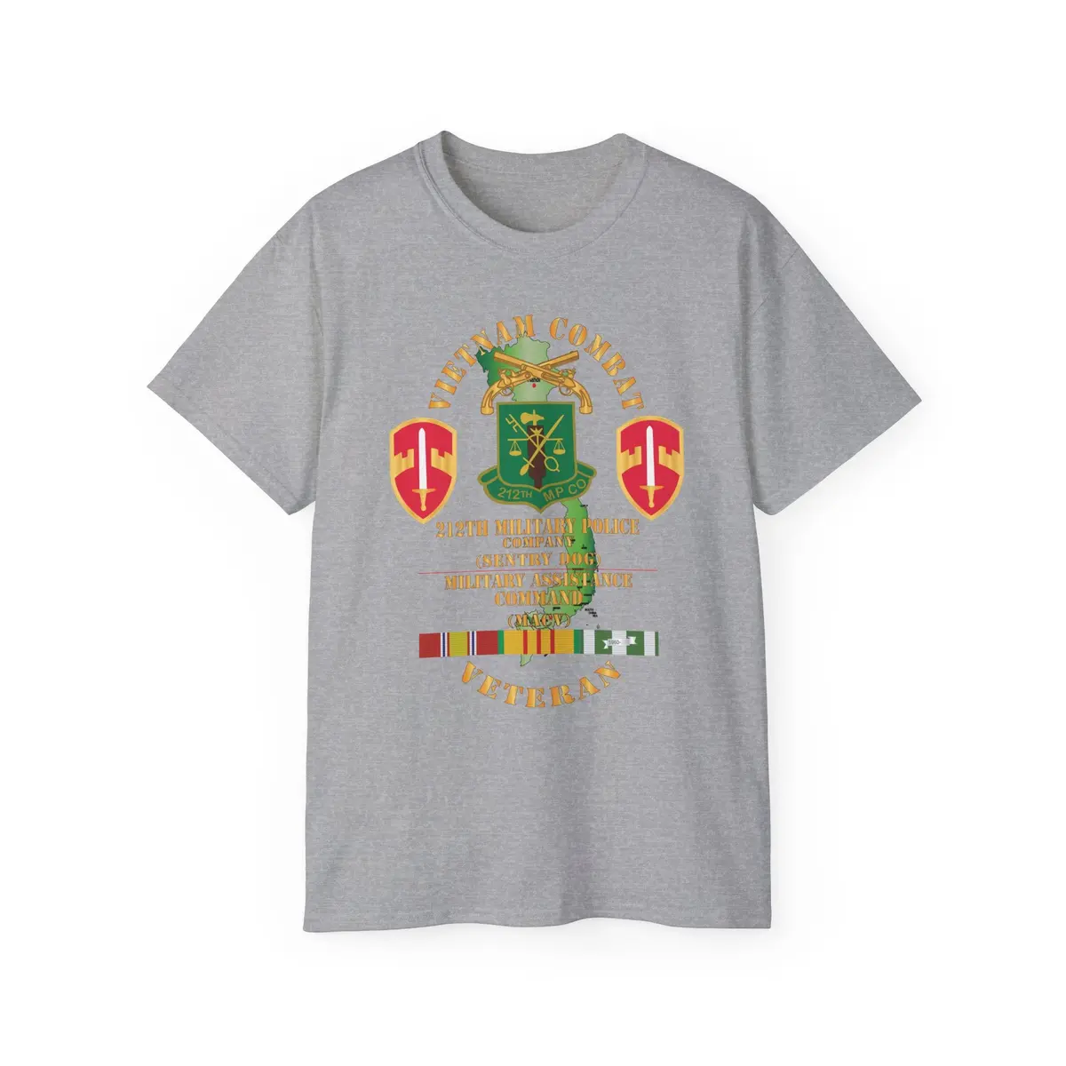 Unisex Ultra Cotton Tee - Army - Vietnam Combat Veteran W 212Th Military Police Company - Macv Ssi - Vn Svc X 300 7