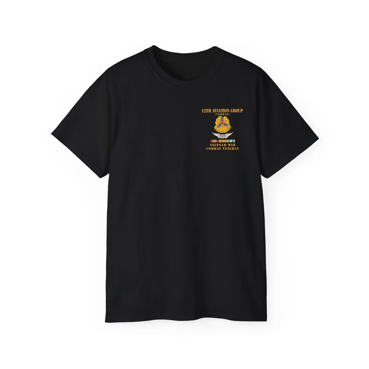 Unisex Ultra Cotton Tee - Vietnam Combat Aviation Vet W Air Crew Badges - 12Th  Avn Group Combat - Sgt Howard Meyers - 1968-1969 Svc X 300 1
