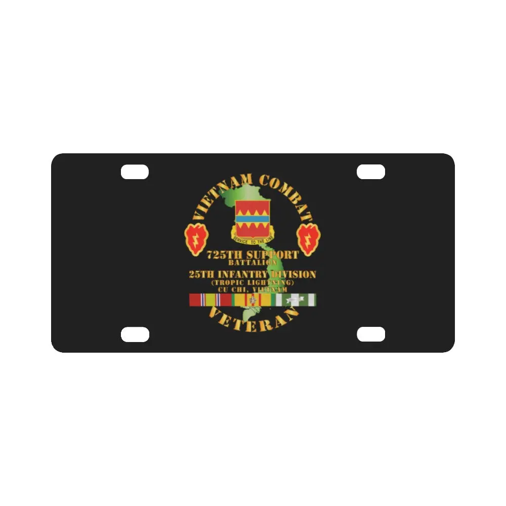 Army - Vietnam Combat Vet W 725Th Support Bn W 25Th Id Classic License Plate 1