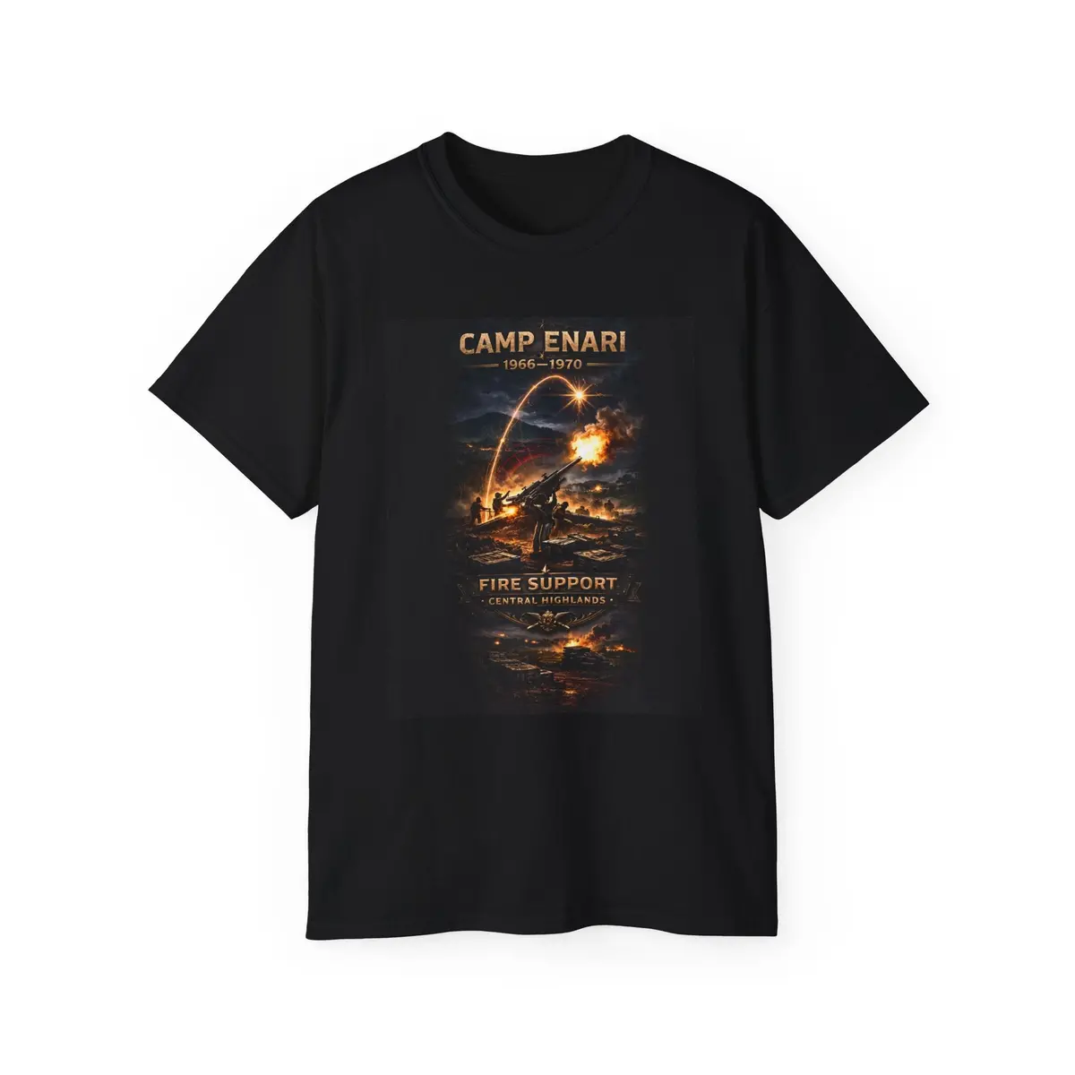 Fire Support, Camp Enari, 4Th Infantry Division Pleiku Vietnam Tee 1