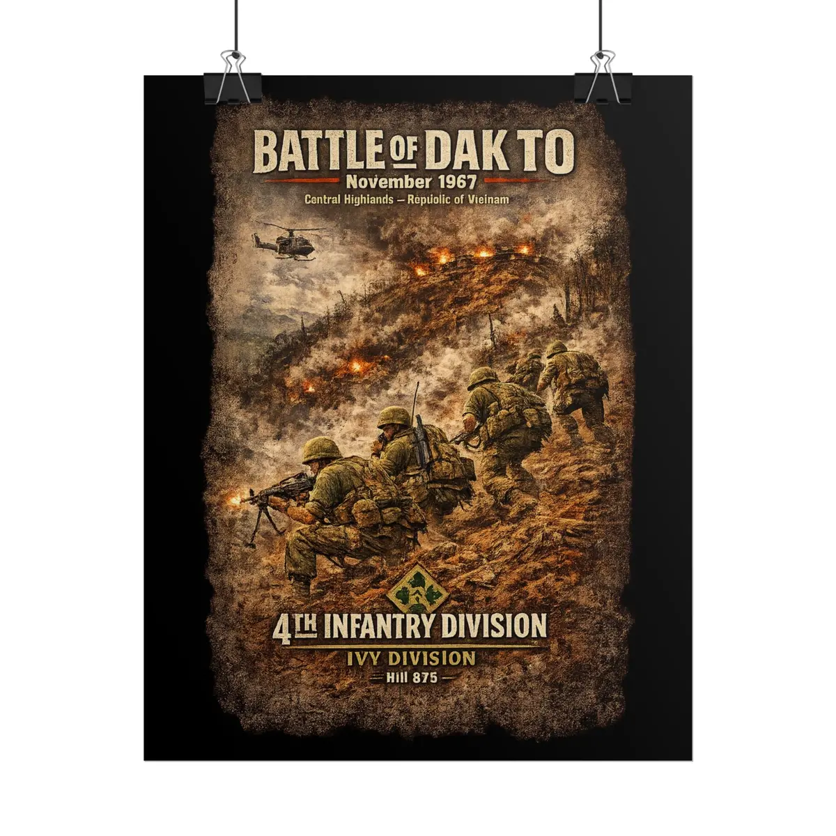 Rolled Posters - 4Th Infantry Division - Battle Of Dak To - 1967 4