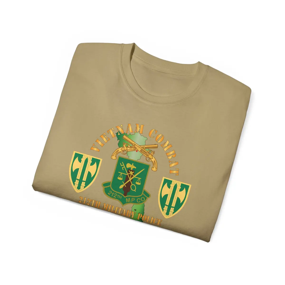Unisex Ultra Cotton Tee - Army - Vietnam Combat Veteran W 212Th Military Police Company - 18Th Mp Bde Ssi - Vn Svc X 300 28