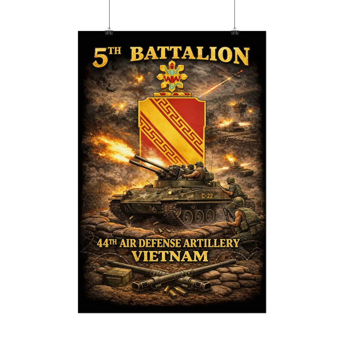 Rolled Posters - 5Th Bn, 44Th Air Defense Artillery - Duster - Vietnam 17