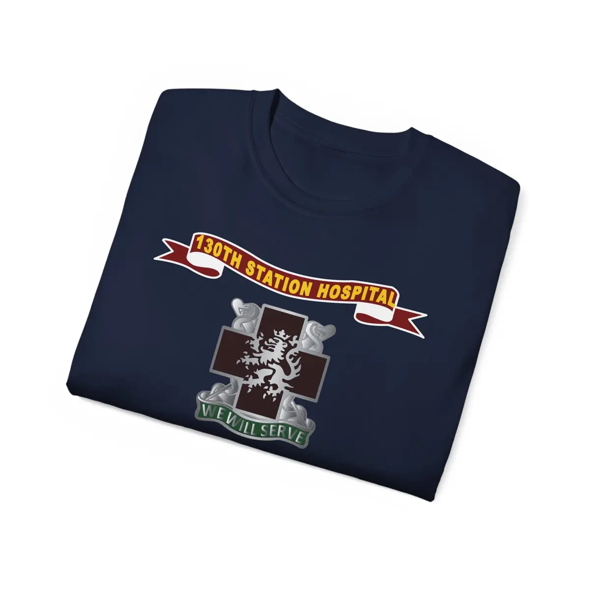 Unisex Ultra Cotton Tee - Army - 130Th Station Hospital - Ribbon - Dui - Army Medical Corps Branch X 300 21