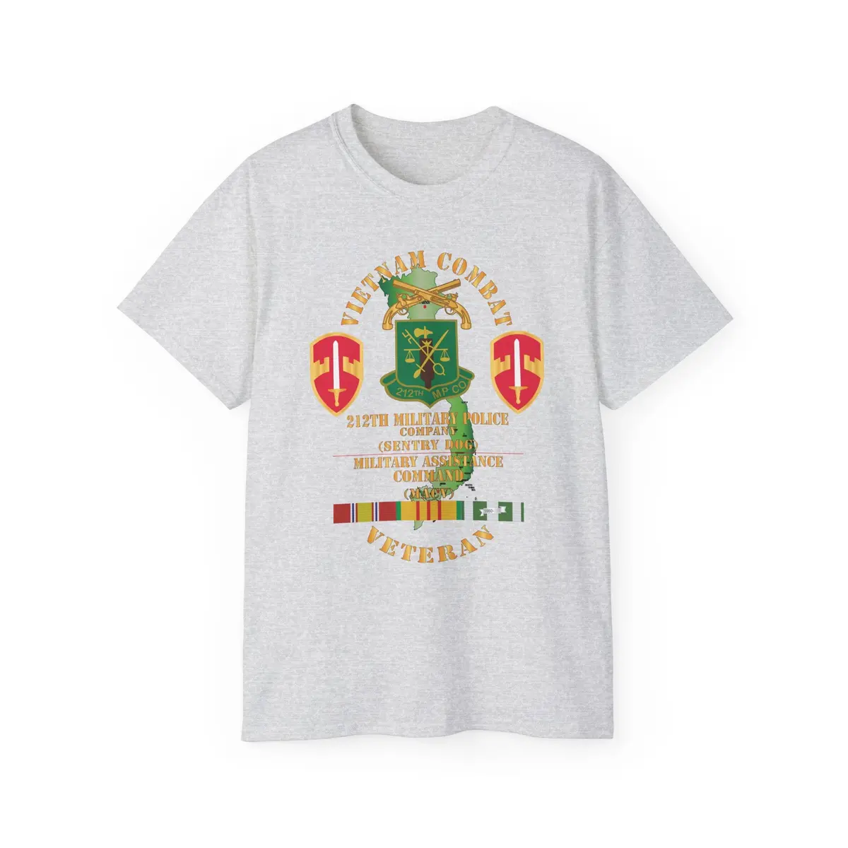 Unisex Ultra Cotton Tee - Army - Vietnam Combat Veteran W 212Th Military Police Company - Macv Ssi - Vn Svc X 300 3