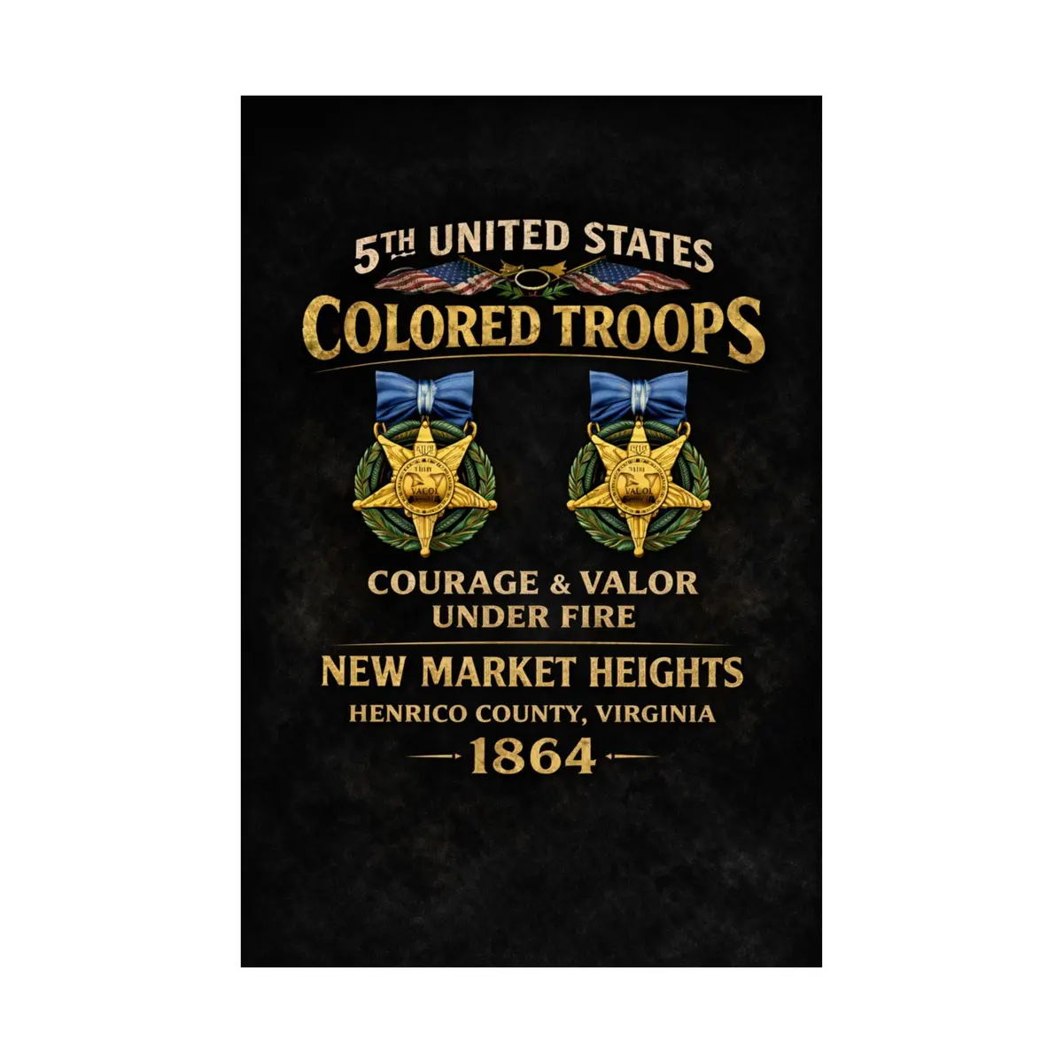 Matte Poster - 5Th Usct At New Market Heights - Shirt - Back 4