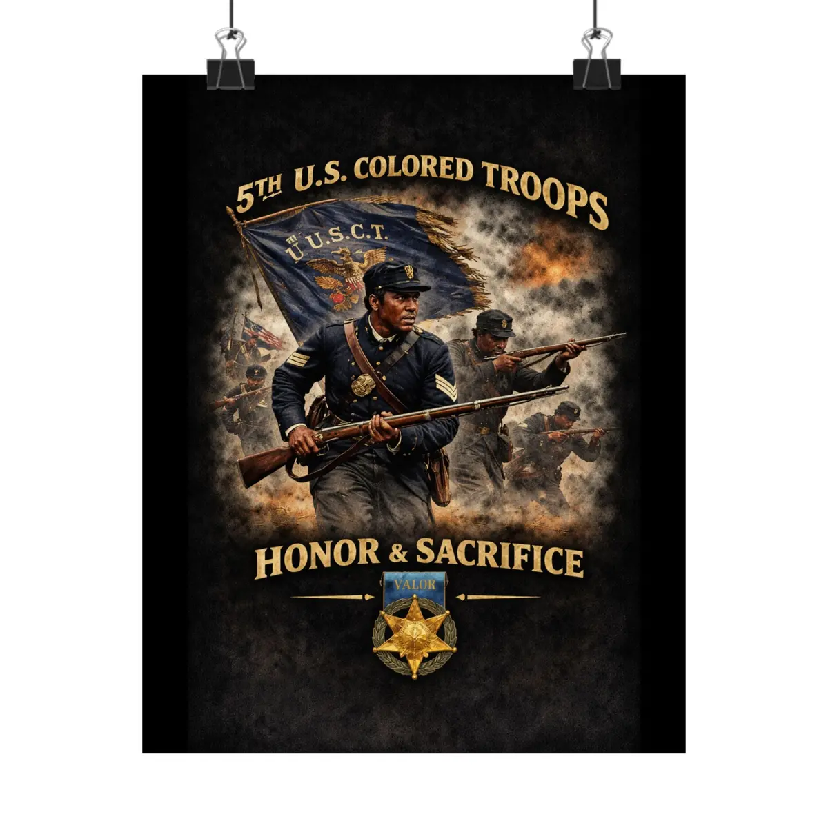 Matte Poster - Honoring The 5Th Usct, 1864 - Right 1