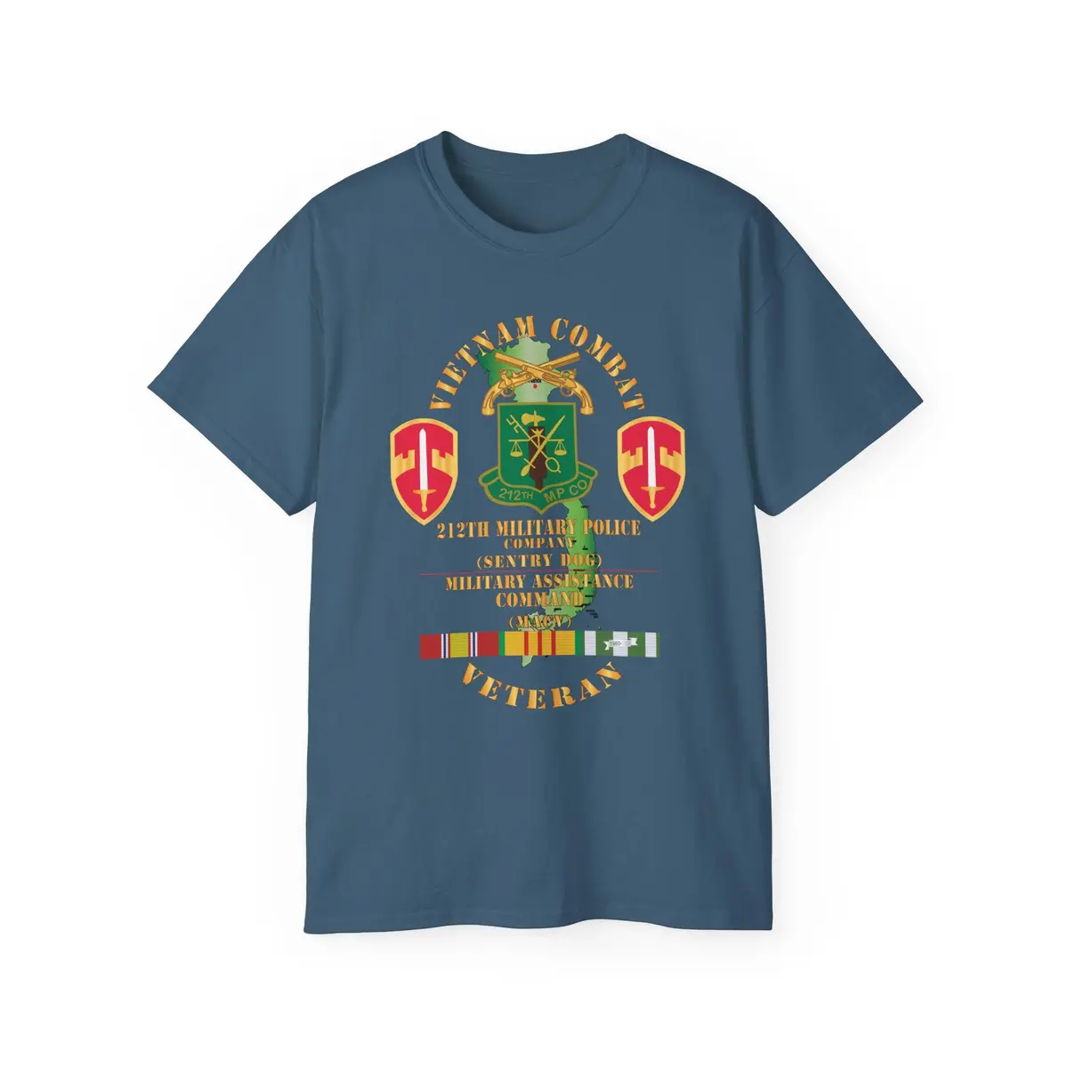 Unisex Ultra Cotton Tee - Army - Vietnam Combat Veteran W 212Th Military Police Company - Macv Ssi - Vn Svc X 300 12