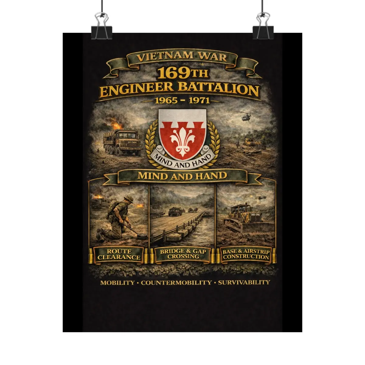 Matte Poster - 169Th Engineer Battalion - 1965 - 1971 1