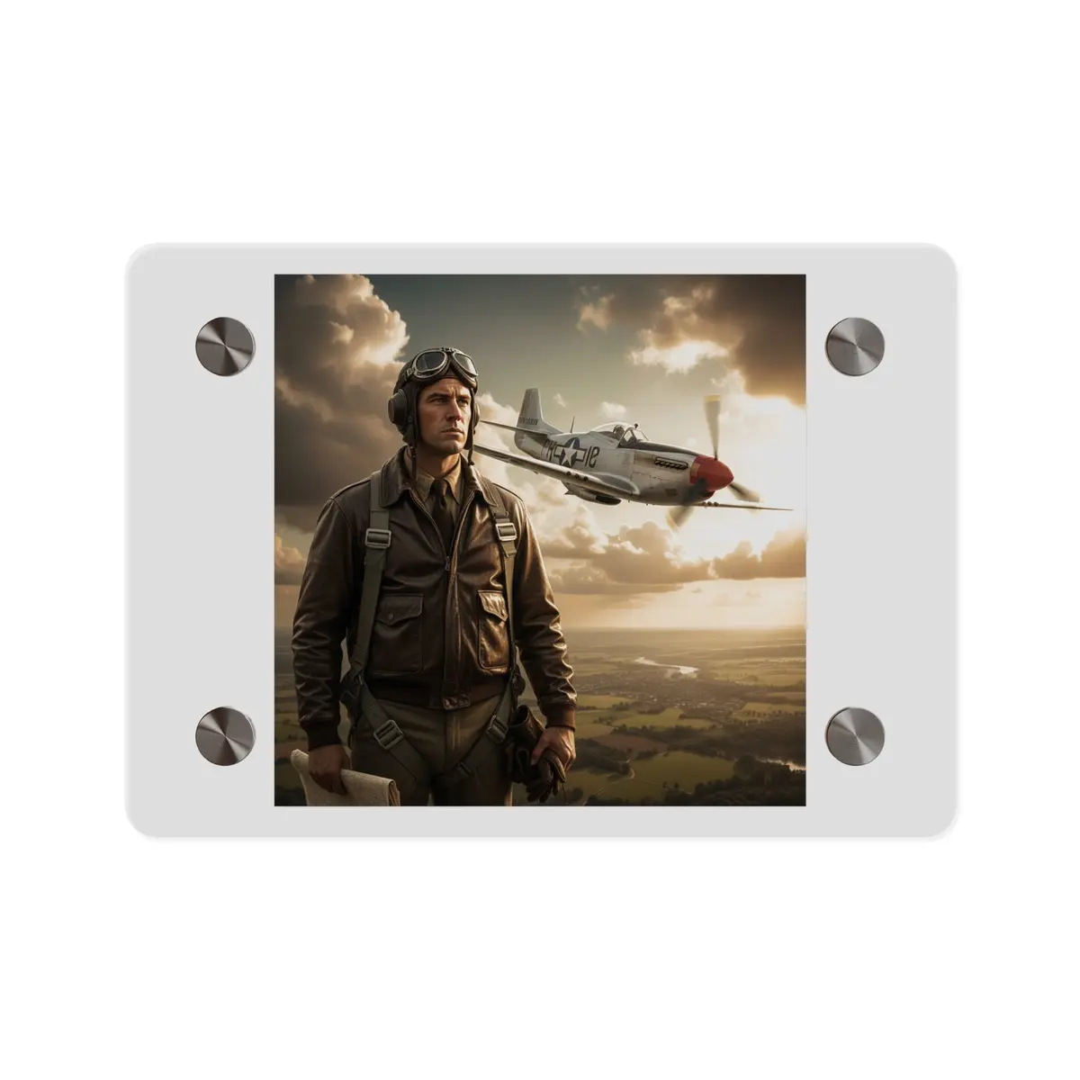 Acrylic Wall Art Panel - Army Air Corps Pilot 1