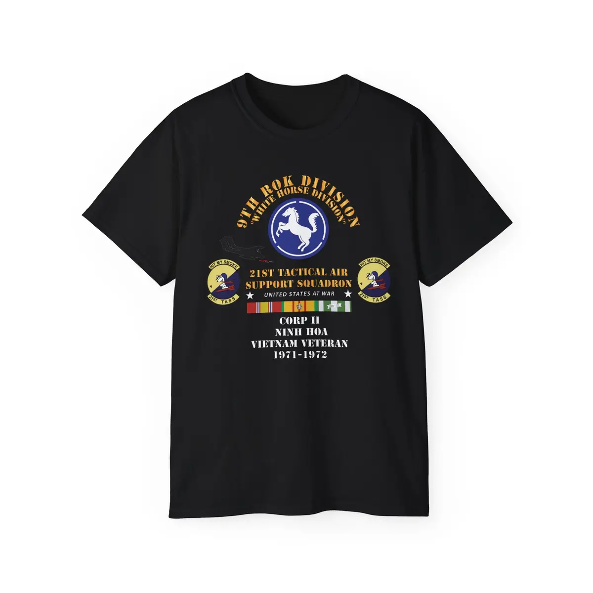 Unisex Ultra Cotton Tee - Usaf - 21St Tactical Air Support Squadron - 9Th Infantry Division - Rok W Vn Svc X 300 10