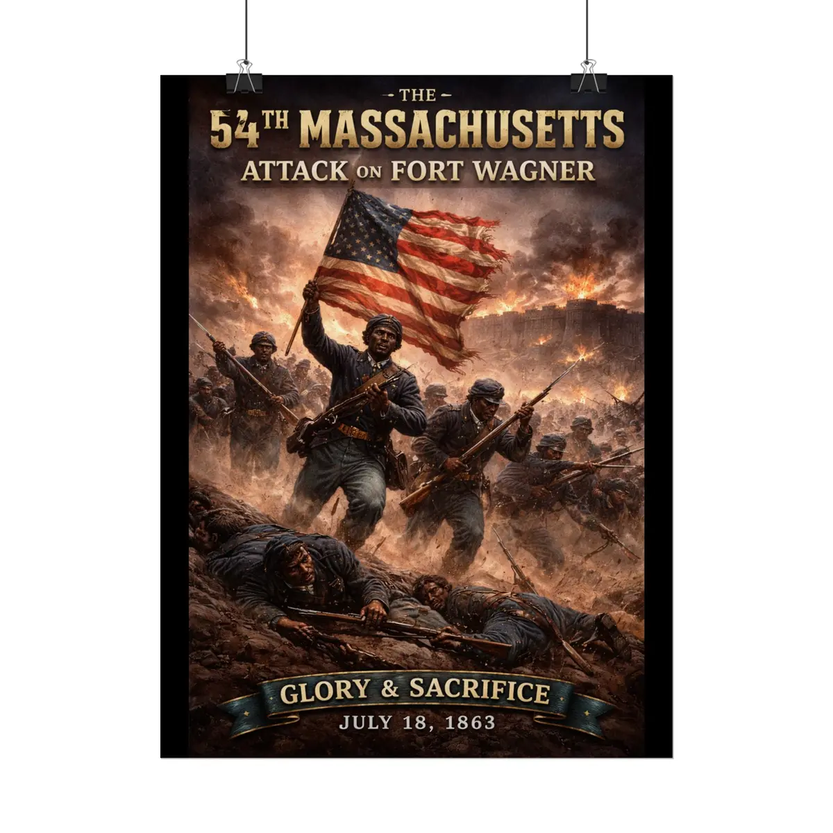 Rolled Posters - 54Th Massachusetts - Fort Wagner 7