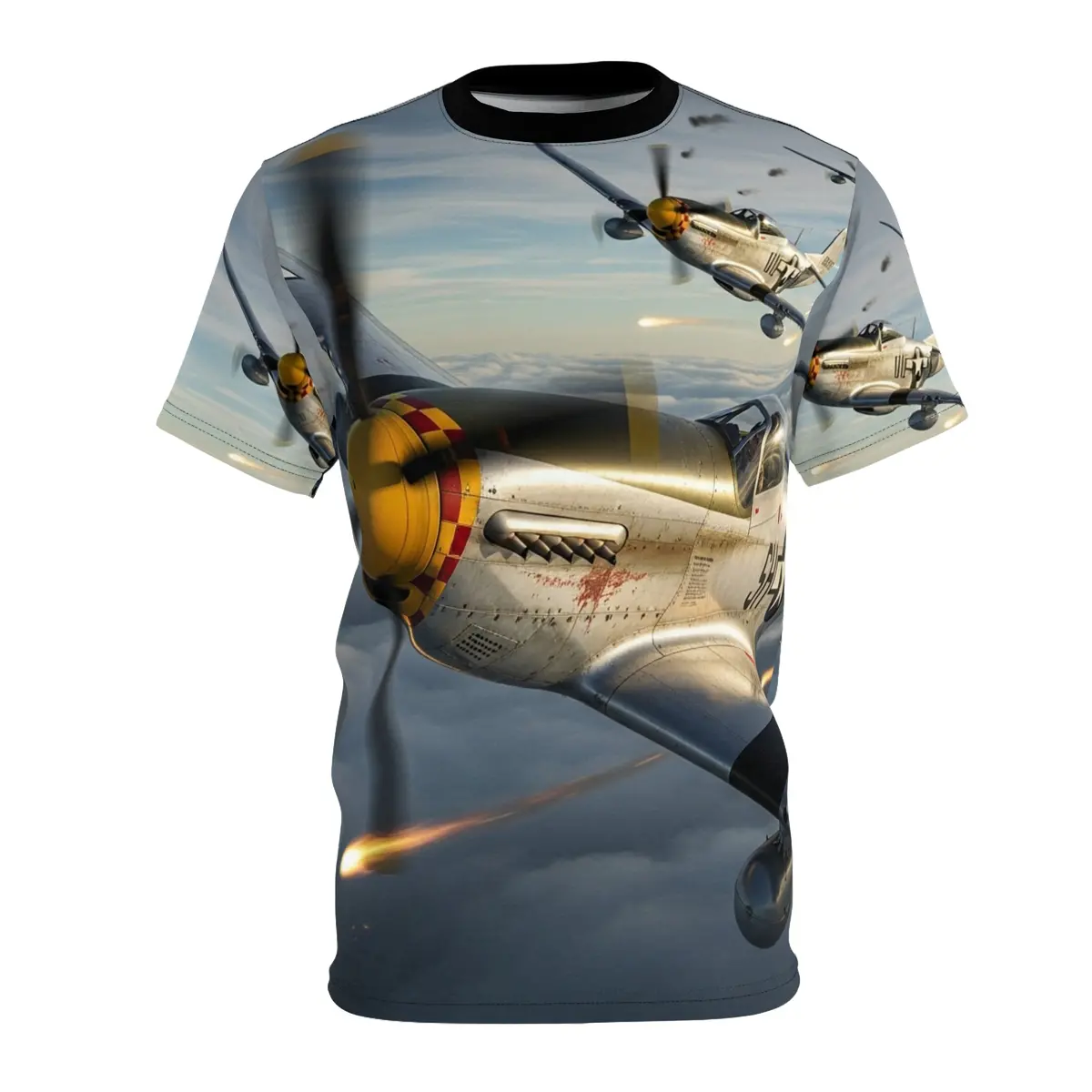 Aop Unisex Tee - P-51 Aircraft - Dog Fight - Wwii 1