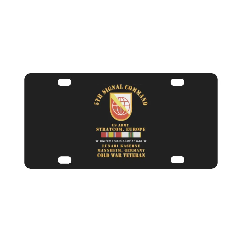 Army - 5Th Signal Command - Ssi, Usa Stratcom, Eur, Funari Kaserne, Mannheim, Germany W Cold Svc X 3 Classic License Plate 1