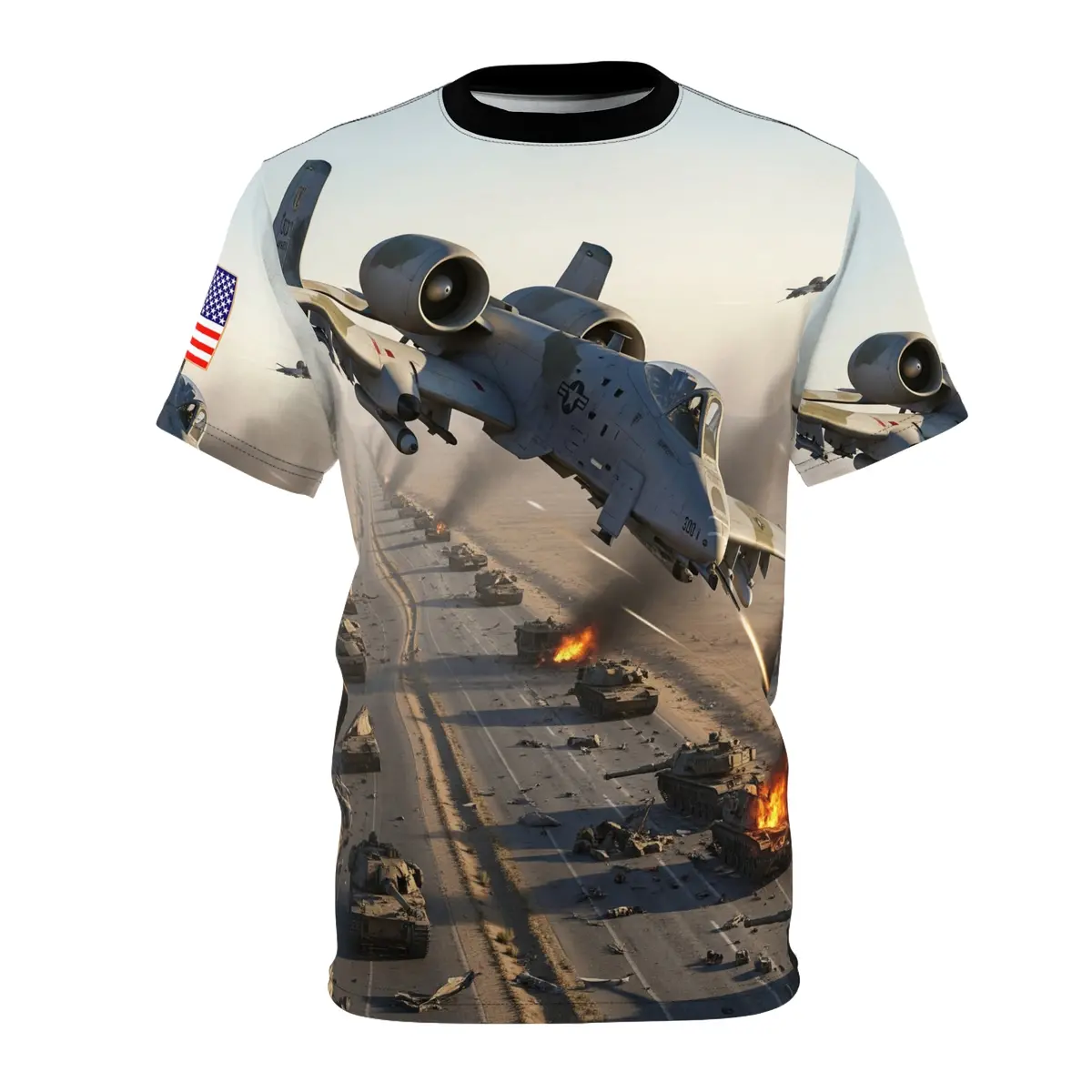 Unisex Tee - A-10 Attack Gulf War - Highway Of Death All Over Print Design 1