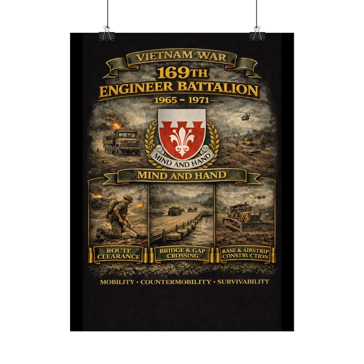 Rolled Posters - 169Th Engineer Battalion - 1965 - 1971 7