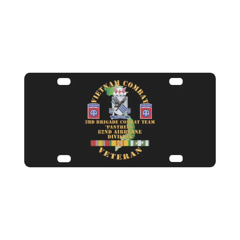 Army - Vietnam Combat Vet - 3Rd Bde Cbt Team, 82Nd Airborne Div - Panthers - Vn Svc X 3 Classic License Plate 1