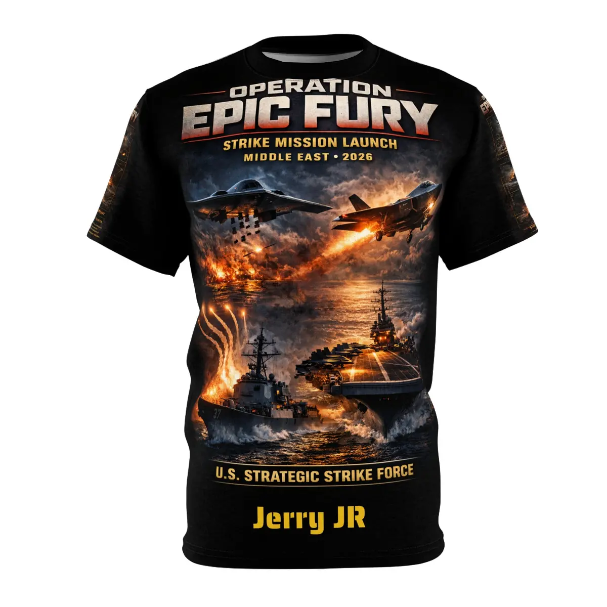 Operation Epic Fury Tribute Tee — Us Strike Against Iran Strategic Strike Campaign - Jerry Jr 1