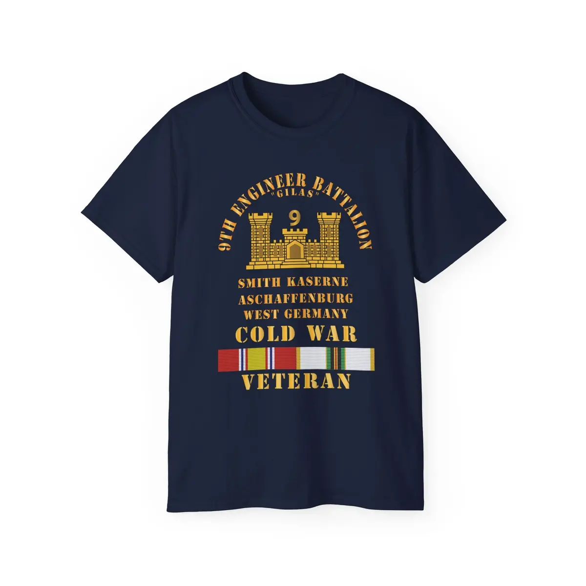 Unisex Ultra Cotton Tee - Army - 9Th Engineer Battalion -Gilas W Br - Num, Aschaffenburg West Germany Cold Svc X 300 5