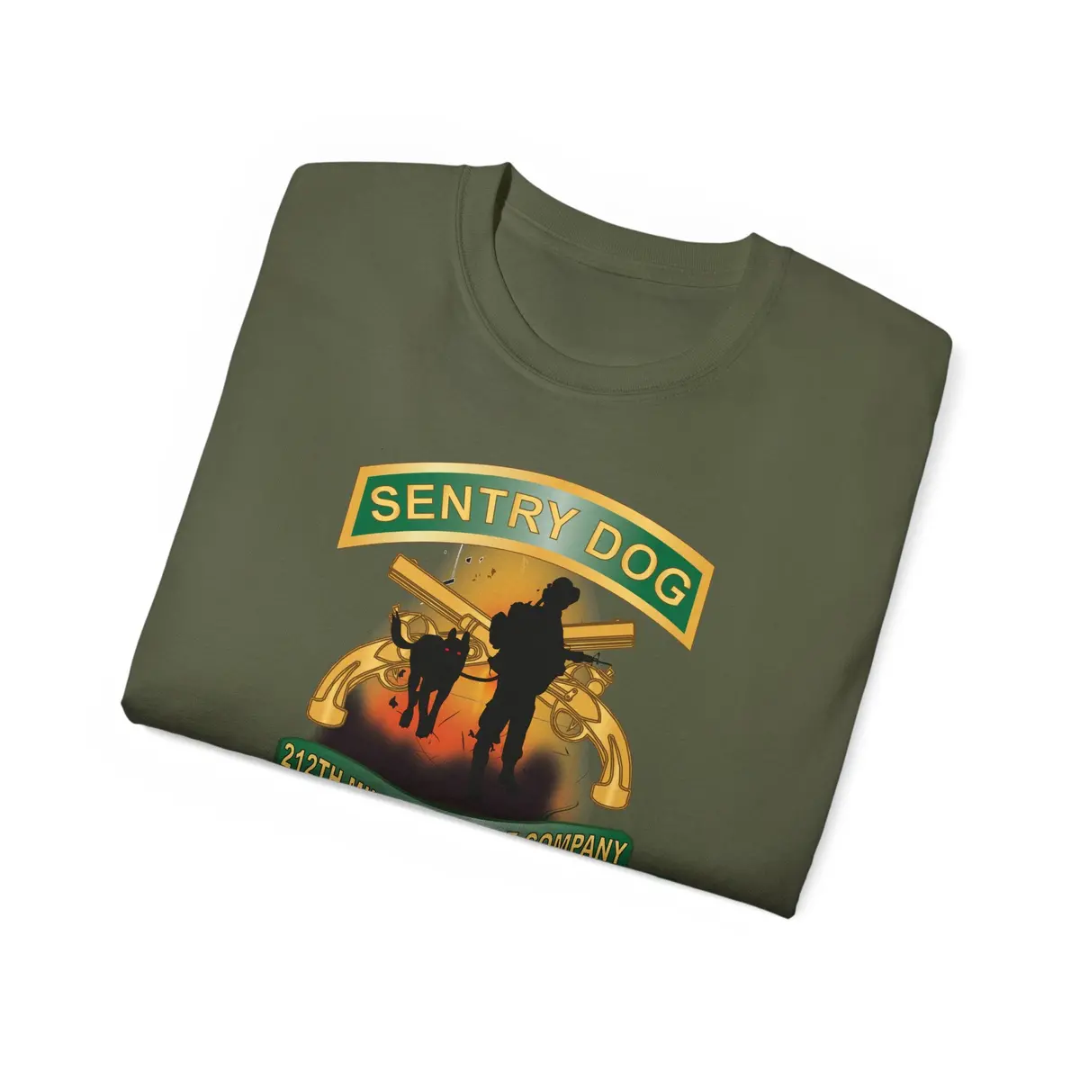 Unisex Ultra Cotton Tee - Army - Sentry Dog - 212Th Military Police Company - Dog Fire W Br - Ribbon Vietnam War Veteran W Vn Svc X 300 31