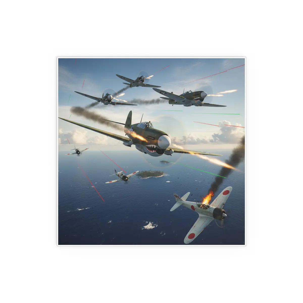 Indoor And Outdoor Silk Posters - Curtis P-40 Kittyhawk W Machine Guns Blazing 6