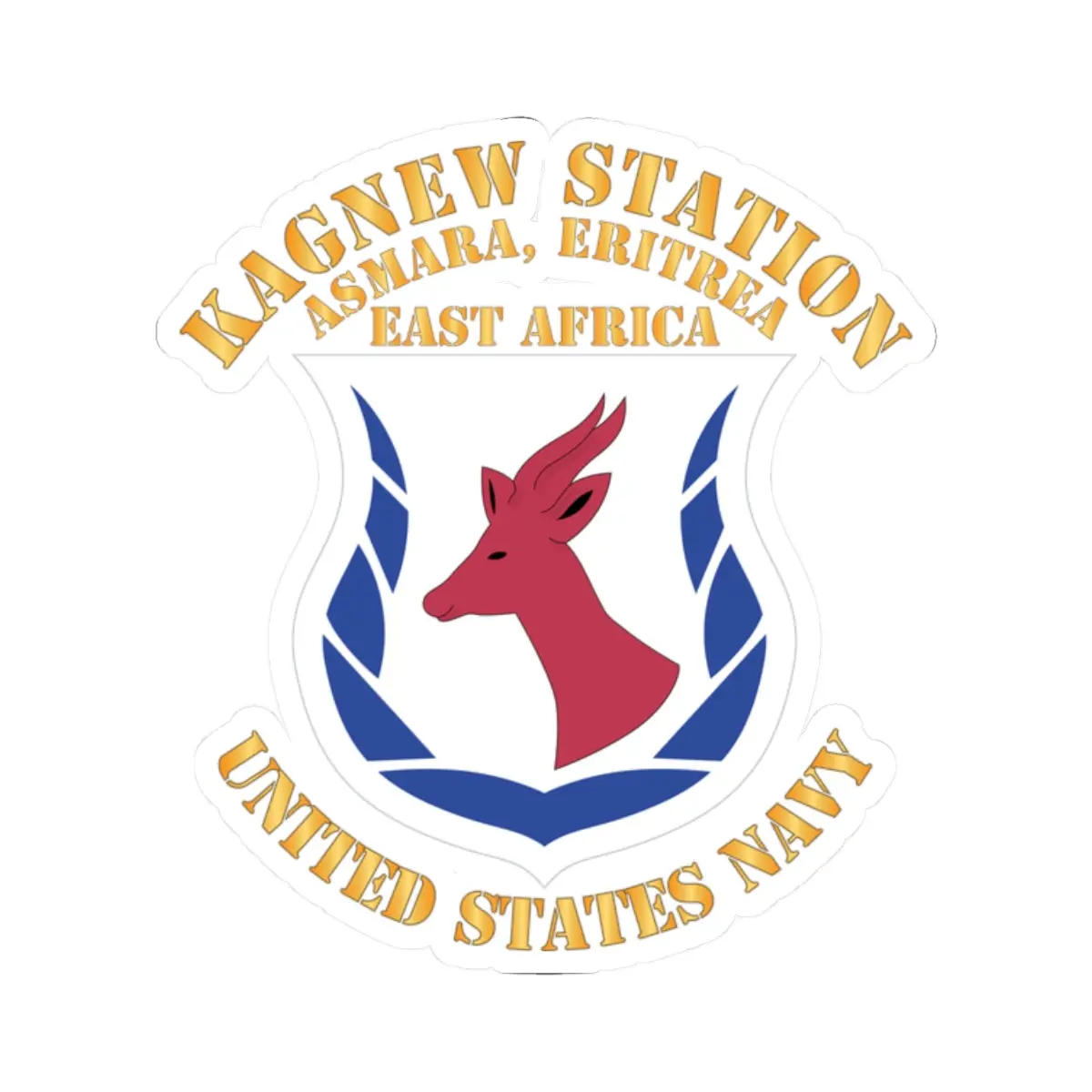 Kiss-Cut Stickers - Navy - Kagnew Station - Asmara, Eritrea - East Africa X 300 1