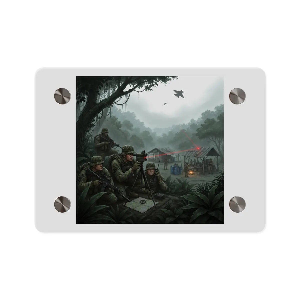 Acrylic Wall Art Panel - Sof Team Hitting A Jungle Drug Lab 1