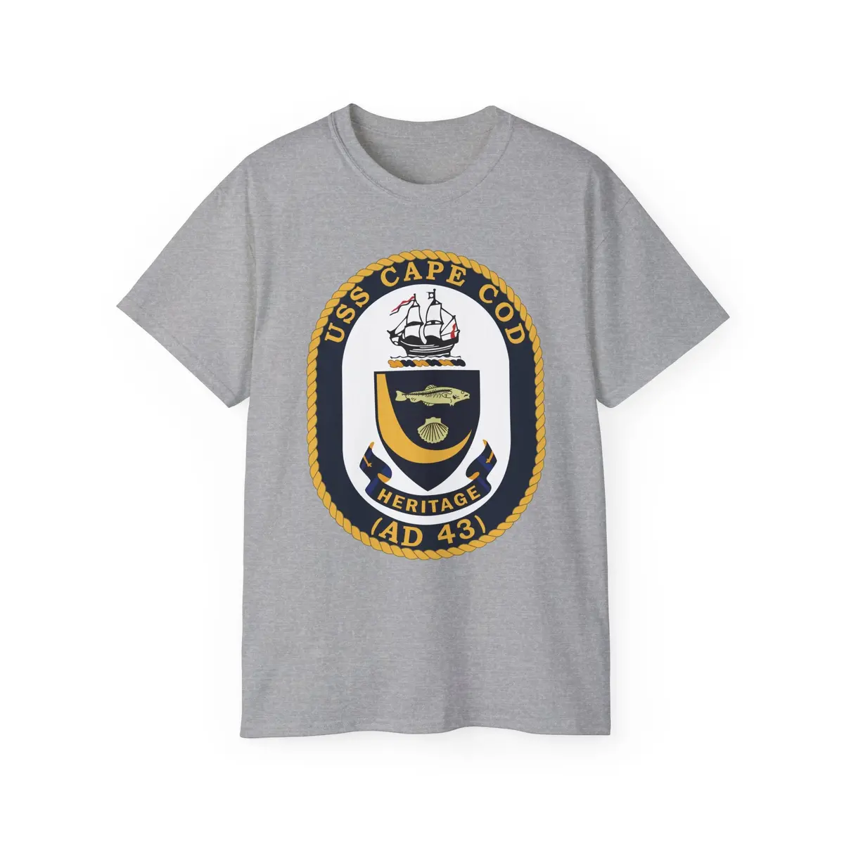 Unisex Ultra Cotton Tee - Navy - Uss Cape Cod (Ad 43) Wo Txt X 300 7
