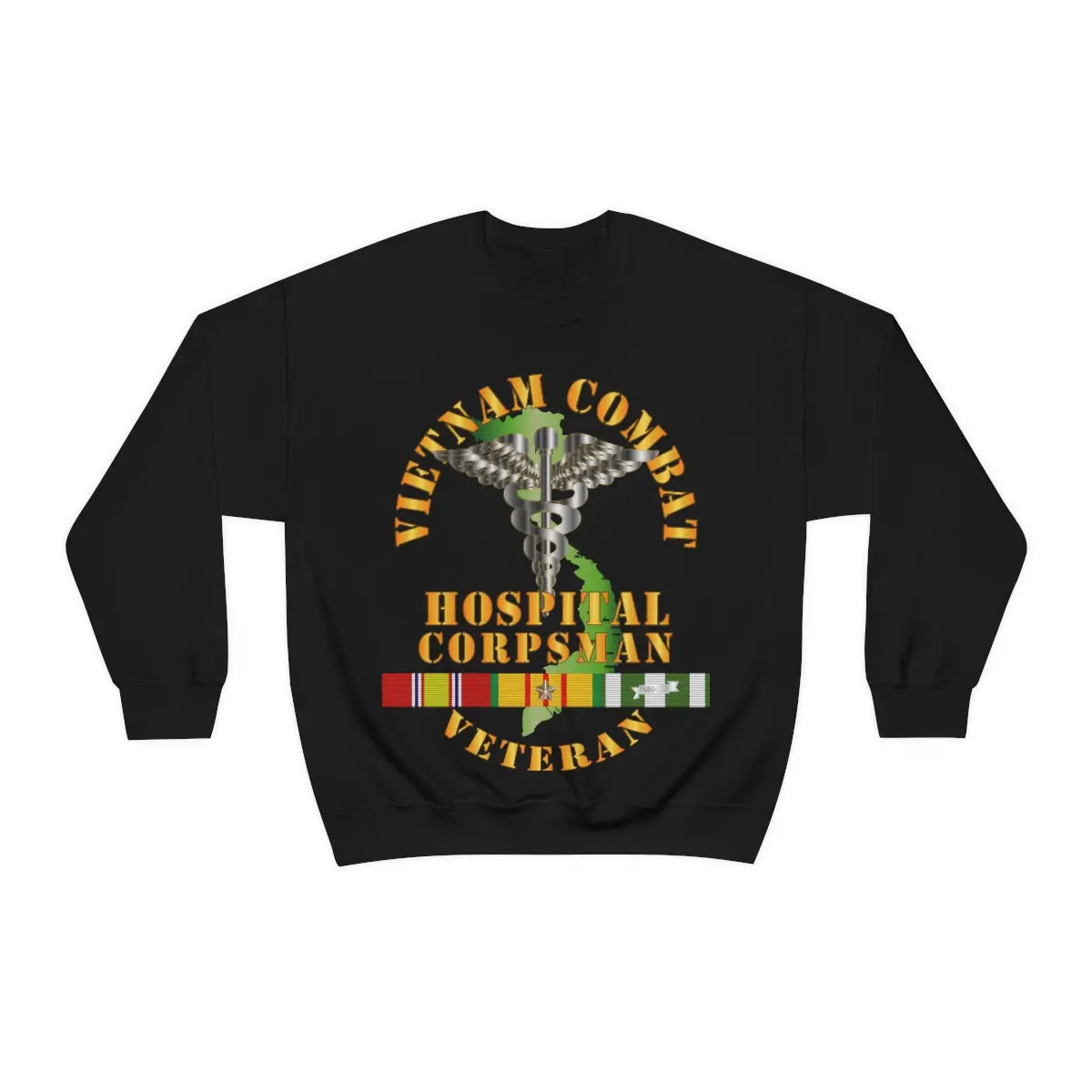Unisex Heavy Blend Crewneck Sweatshirt - Usn - Usmc - Vietnam Combat Veteran Hospital Corpsman X 300 2