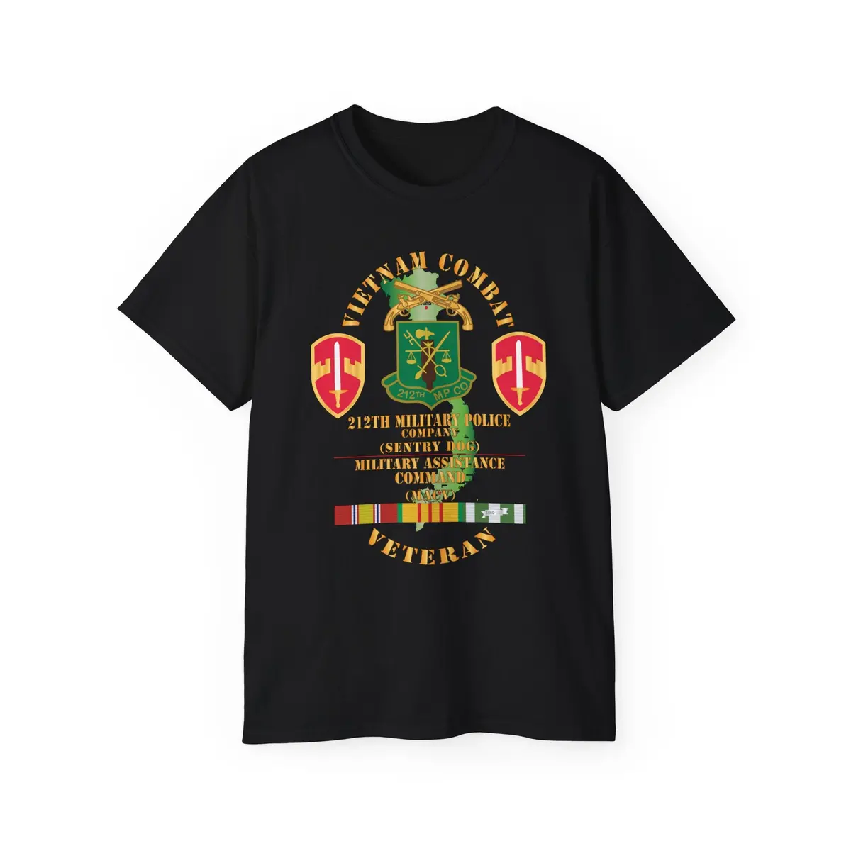 Unisex Ultra Cotton Tee - Army - Vietnam Combat Veteran W 212Th Military Police Company - Macv Ssi - Vn Svc X 300 10