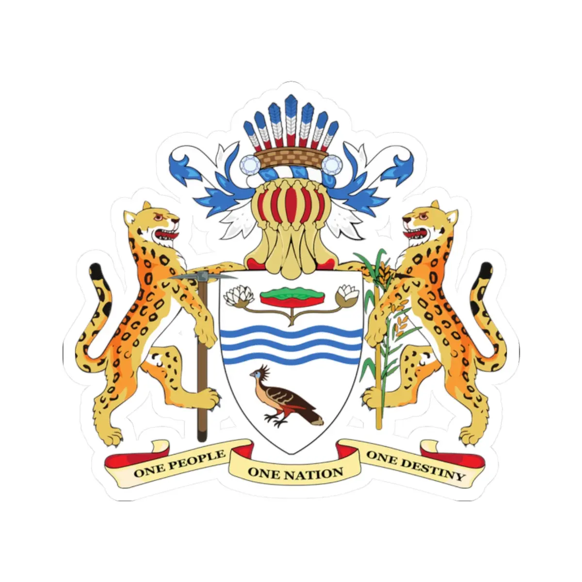Kiss-Cut Stickers - Coa - Coat Of Arms Of Guyana Wo Txt X 300 1