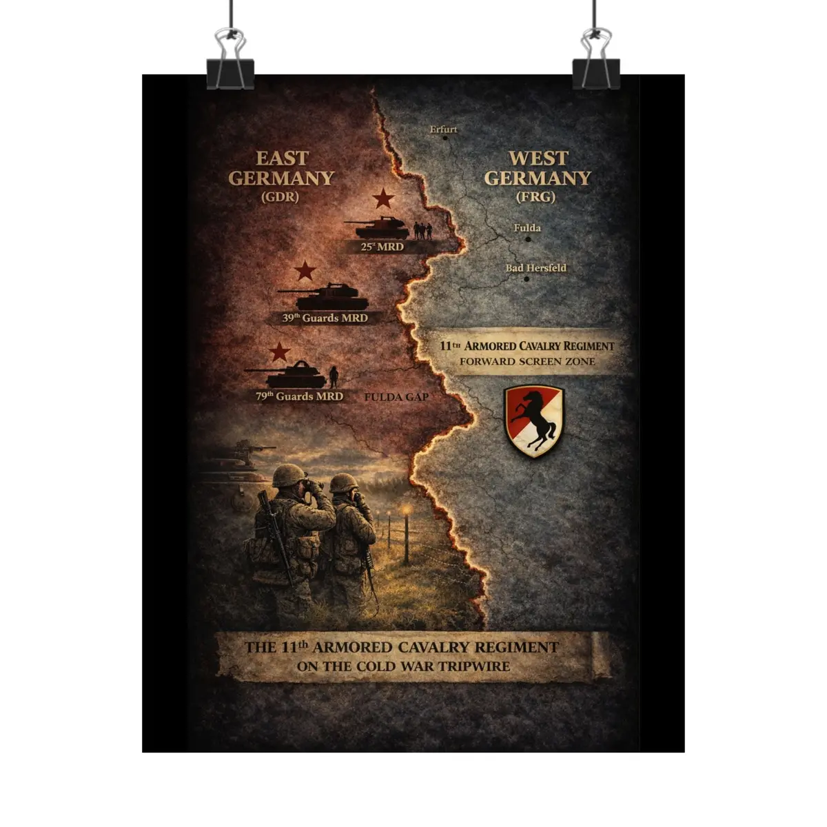 Matte Poster - 11Th Acr Germany Map W Soviet And Us Forces 1