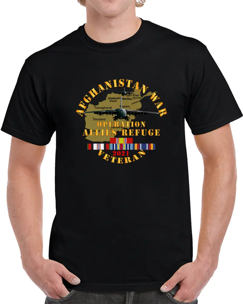 Army - Afghanistan War   - Operation Allies Refuge - Veteran W Afghan Svc T Shirt 1