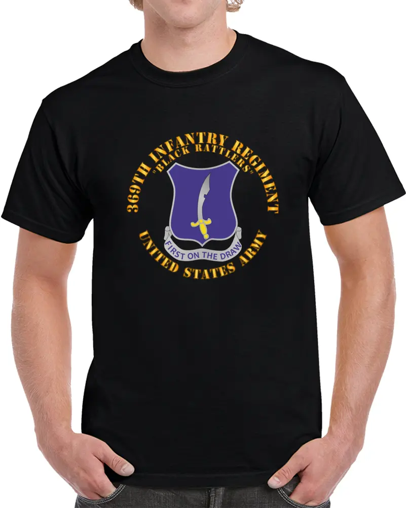 Army - 369Th Infantry Regiment - Dui - First Draw - Black Rattlers T Shirt 1