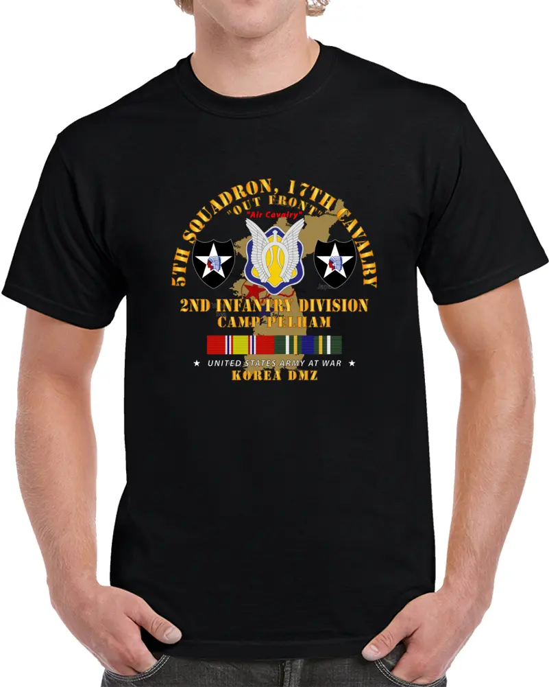 Army - 5Th Squadron, 17Th Cavalry - Camp Pelham - 2Nd Id W Map W Korea Svc T Shirt 1