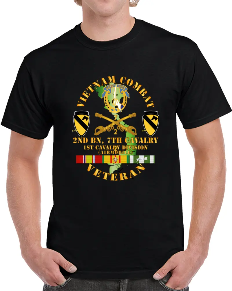 Army - Vietnam Combat Cavalry Vet W 2Nd Bn 7Th Cav Dui - 1St Cav Div X 300 T Shirt 1