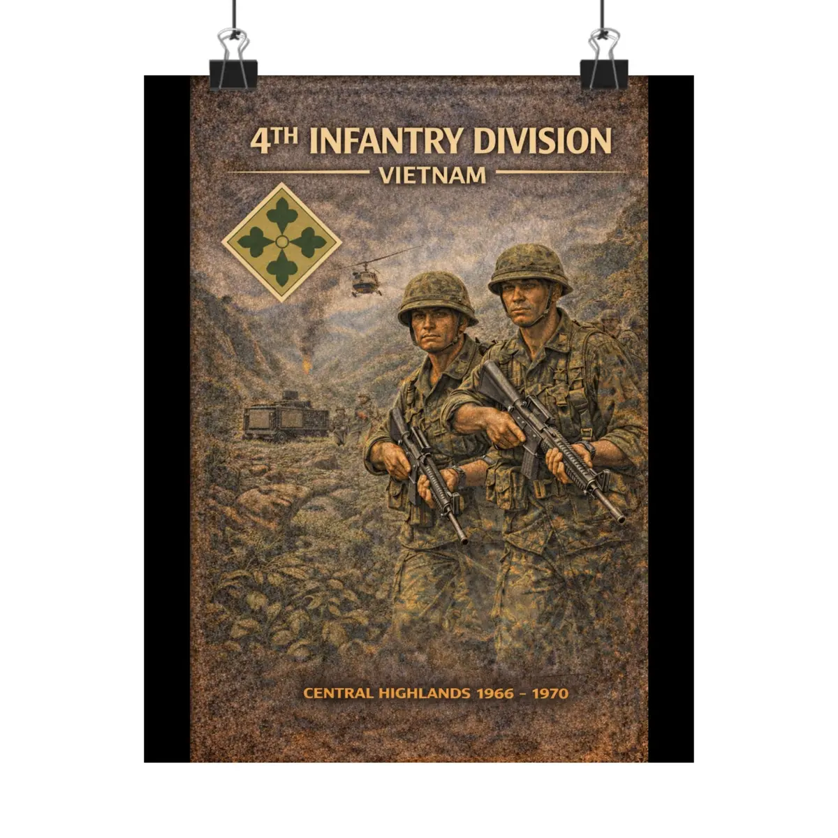 Matte Poster - 4Th Infantry Division In Vietnam 1966-1970 1