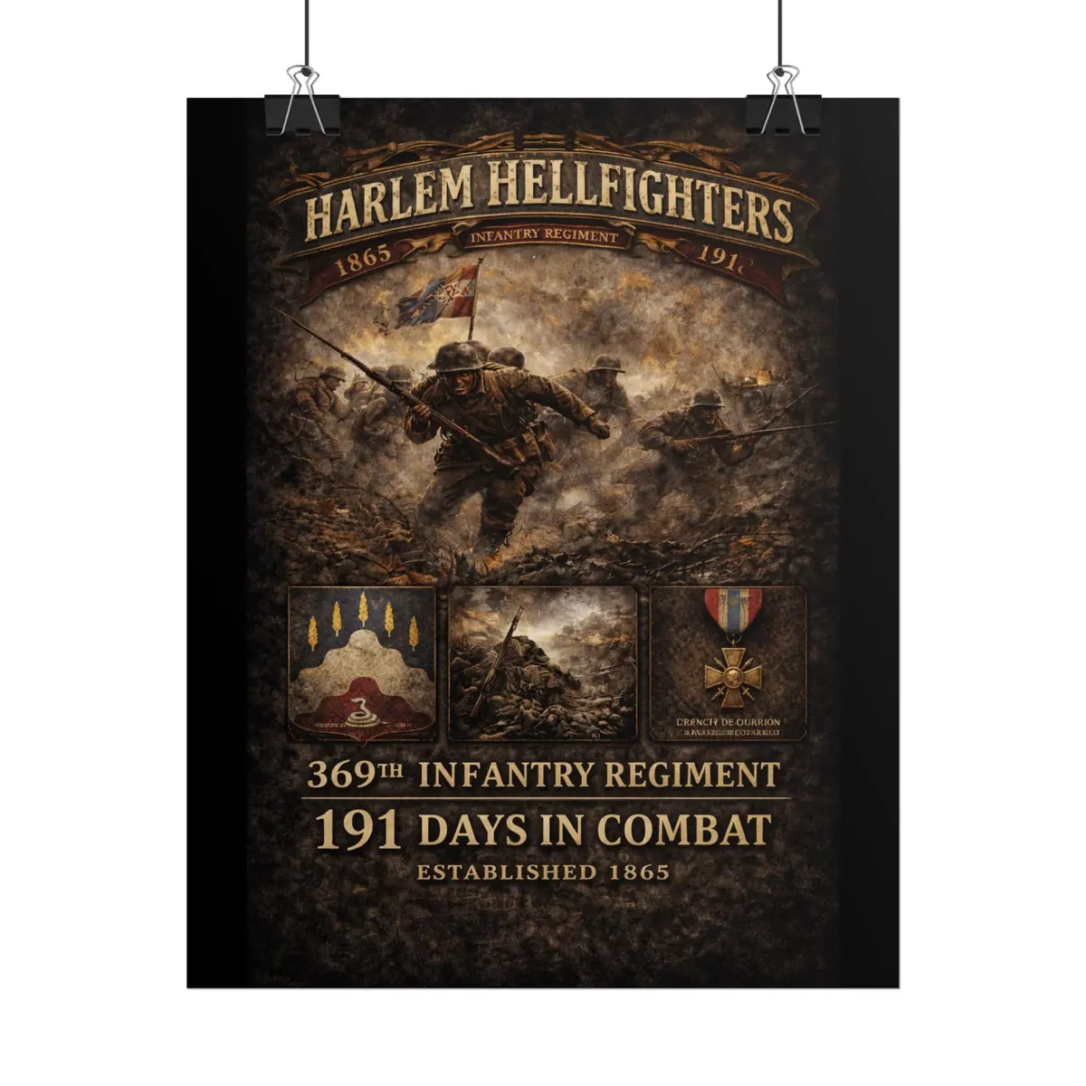 Rolled Posters - 369Th Infantry Regiment - Assault Across No Man's Land - Wwi - Poster 1 4