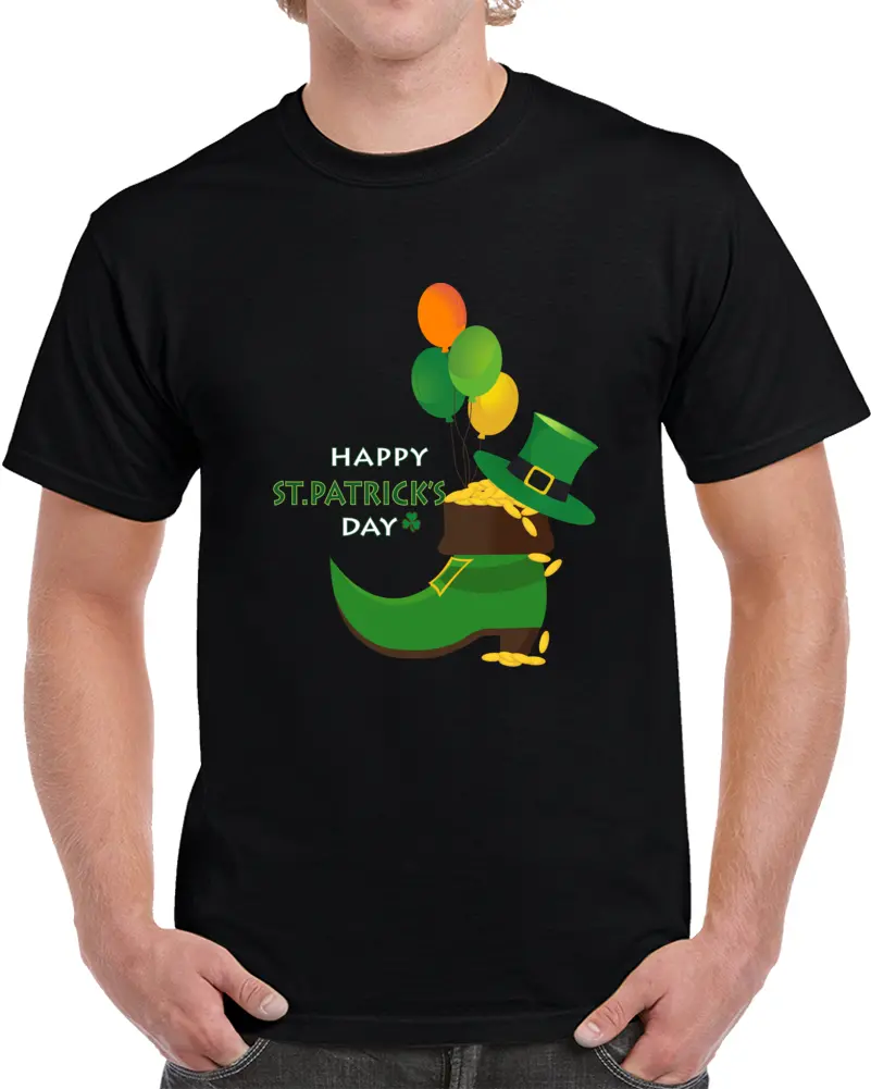 St. Patrick's Day - Leprechaun's Shoe With Gold Coins T Shirt 1