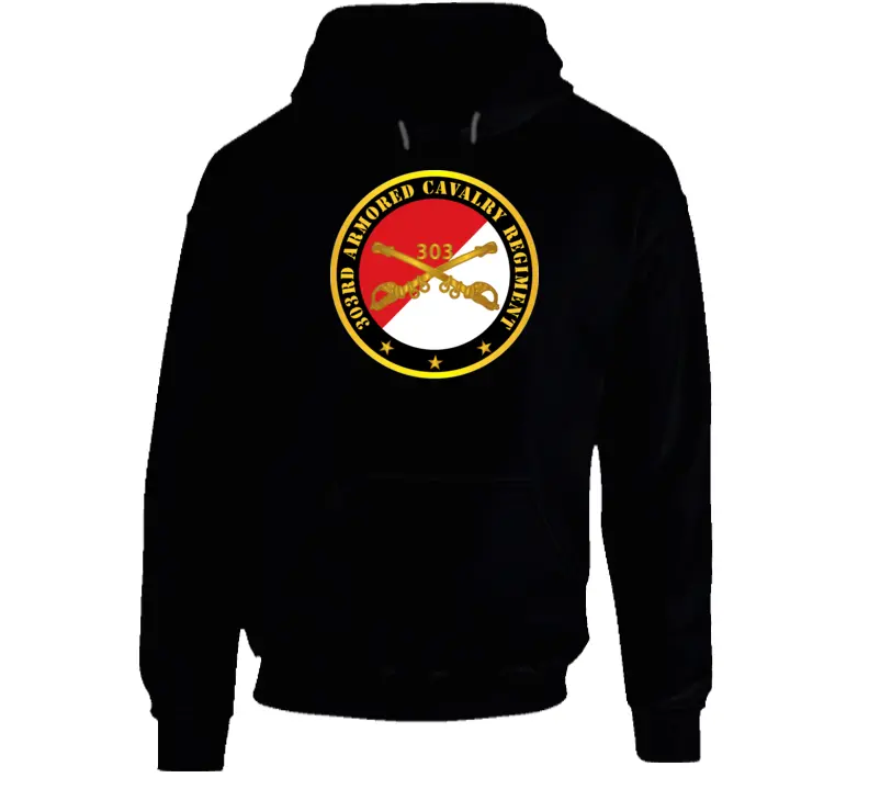 Army - 303Rd Armored Cavalry Regiment - Red - White X 300 Hoodie 1
