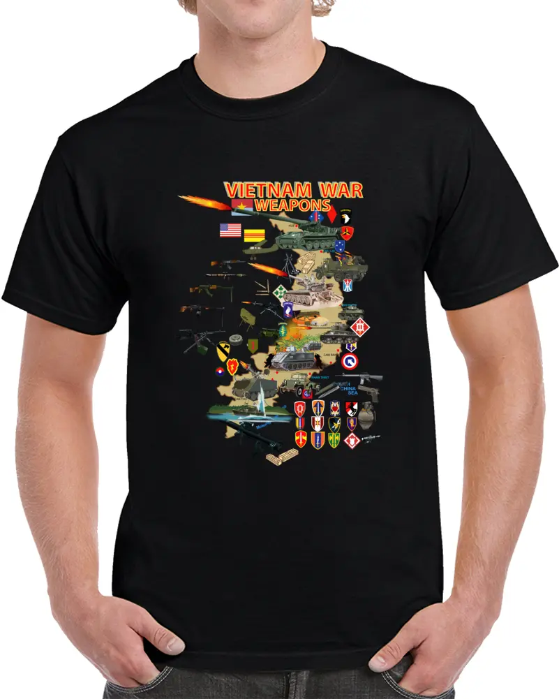 Map - Vietnam Units -With Wpns - Equipment T Shirt 1