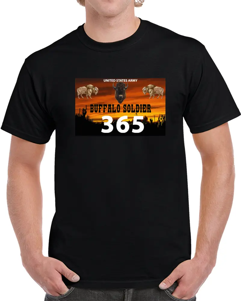 Us Army - Buffalo Soldier - 365 W Buffalo Head Center X 300 T Shirt 1