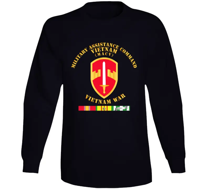 Army - Military Assistance Cmd Vietnam - Macv - Vietnam War W Svc Long Sleeve T Shirt 1