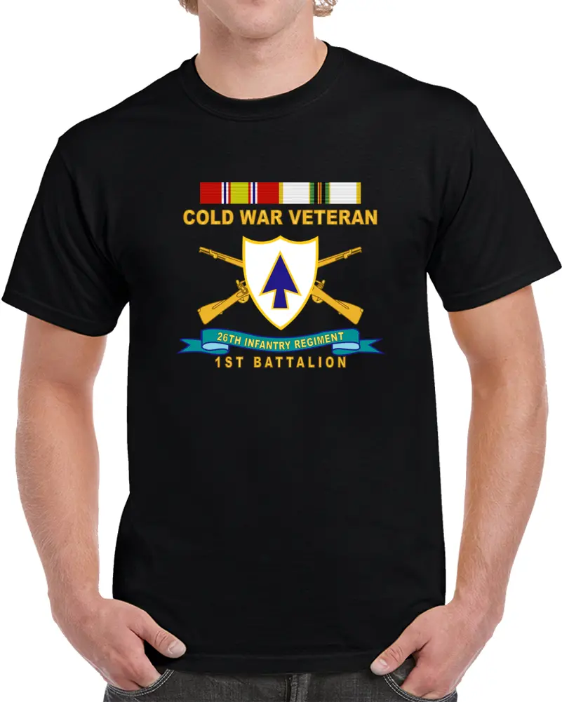 Army - 26Th Infantry Regiment - Dui W Br - Ribbon - Top - 1St Bn W Cold Svc  X 300 T Shirt 1